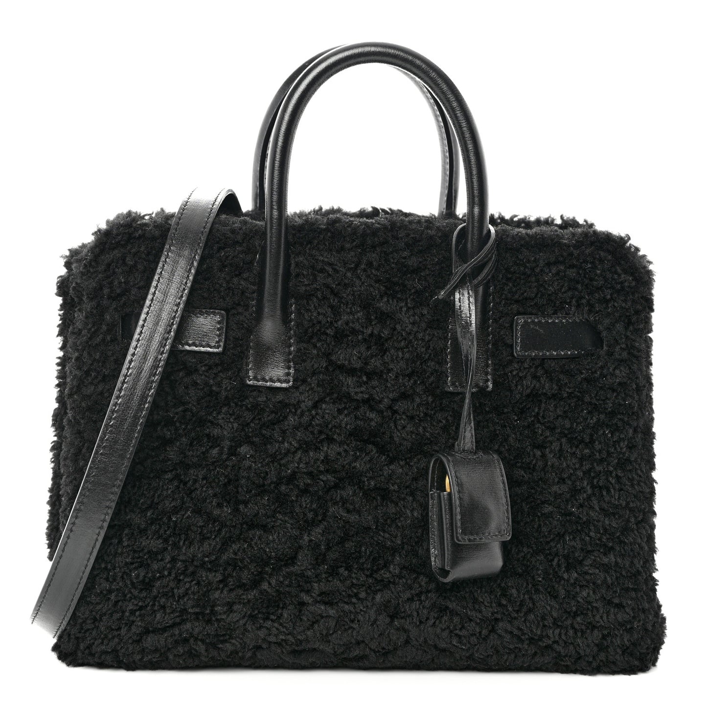 Shearling Nano Sac De Jour Black