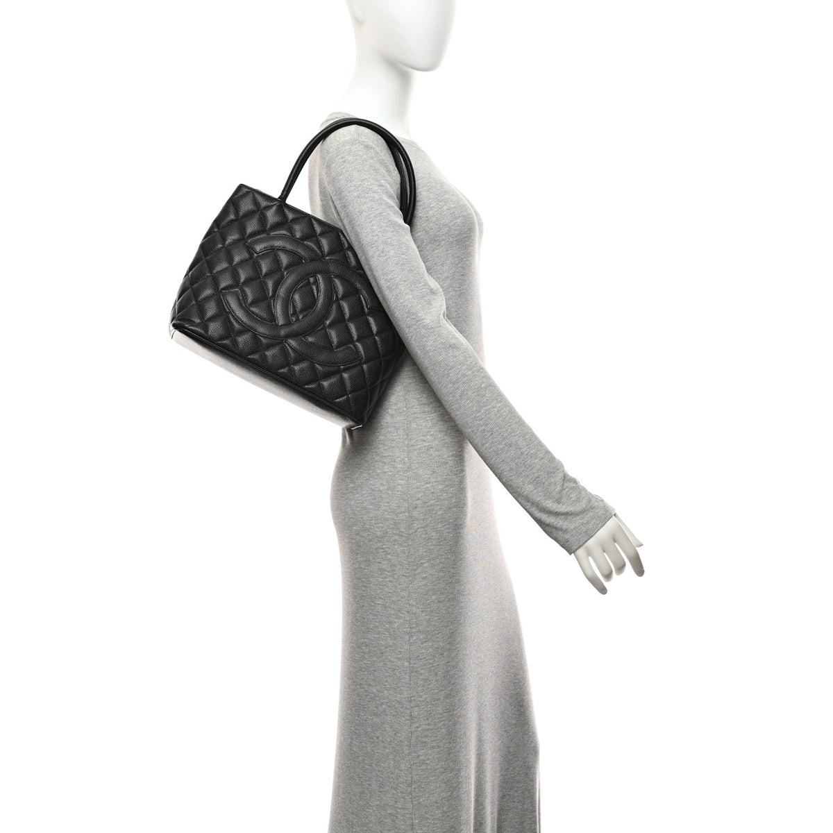 Chanel Caviar Quilted Medallion Tote Black 2 of 11