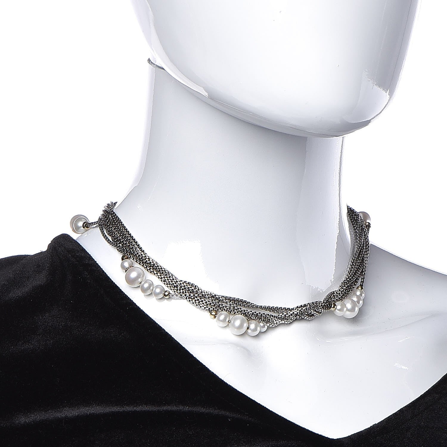 David Yurman Sterling Silver 18K Yellow Gold Pearl Multi Strand Necklace 9 of 11