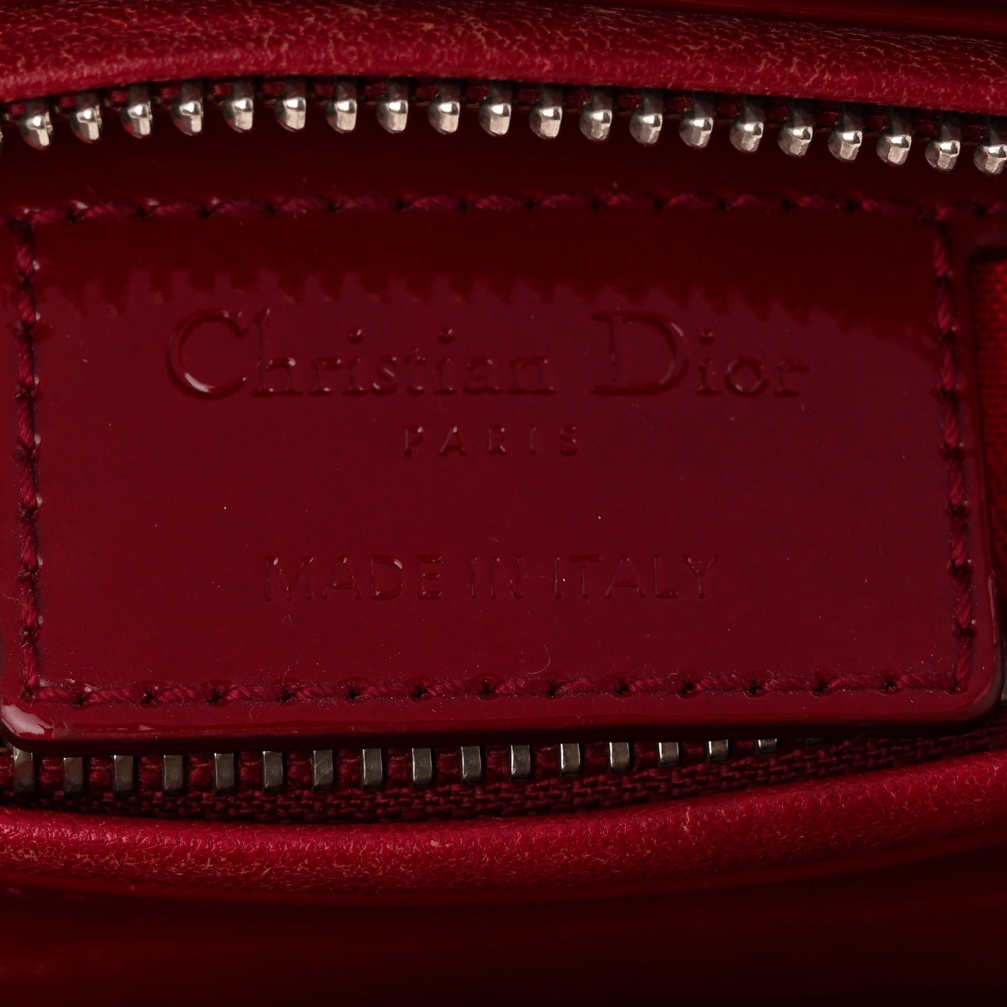 Patent Cannage Medium Lady Dior Red