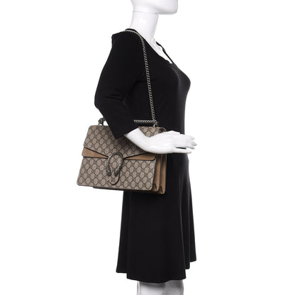Gucci GG Supreme Monogram Medium Dionysus Shoulder Bag Taupe 2 of 9