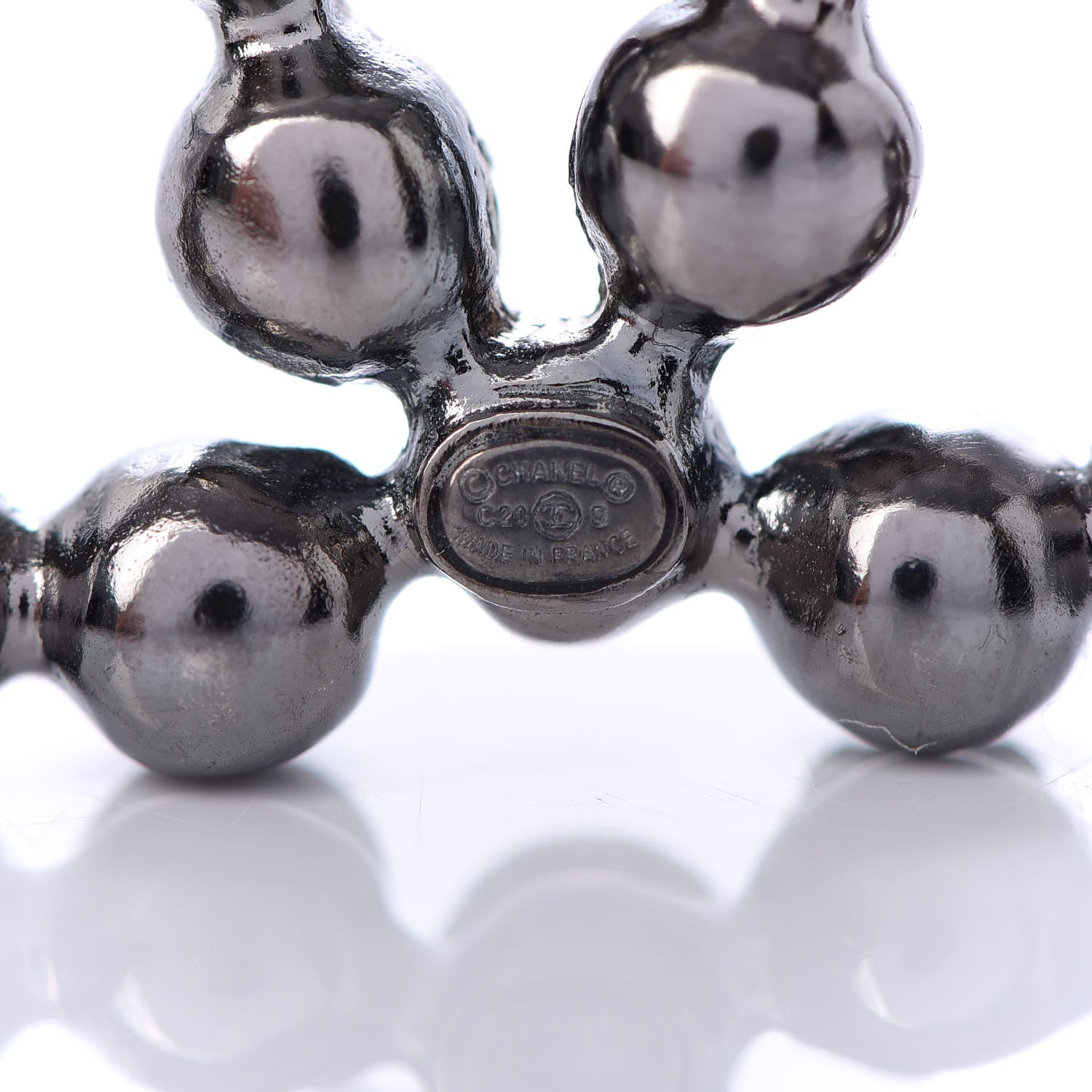 Chanel Ruthenium Crystal CC Brooch 4 of 5