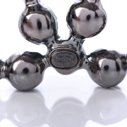 Chanel Ruthenium Crystal CC Brooch 4 of 5