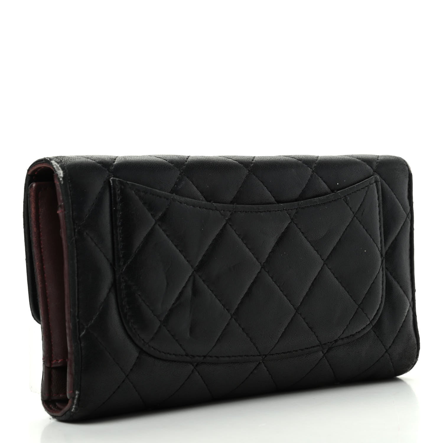 Chanel Lambskin Quilted Large Flap Wallet Black 3 of 7