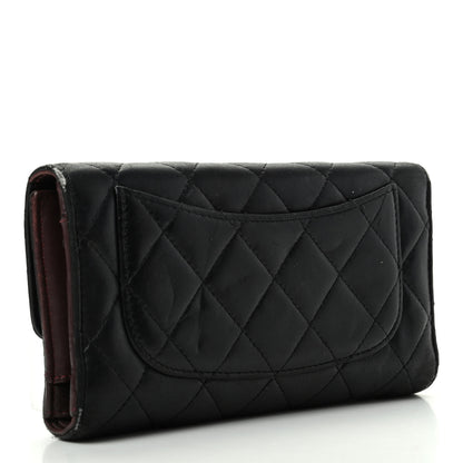 Chanel Lambskin Quilted Large Flap Wallet Black 3 of 7