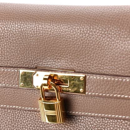 Hermes Taurillon Clemence Kelly Retourne 35 Etoupe 17 of 22