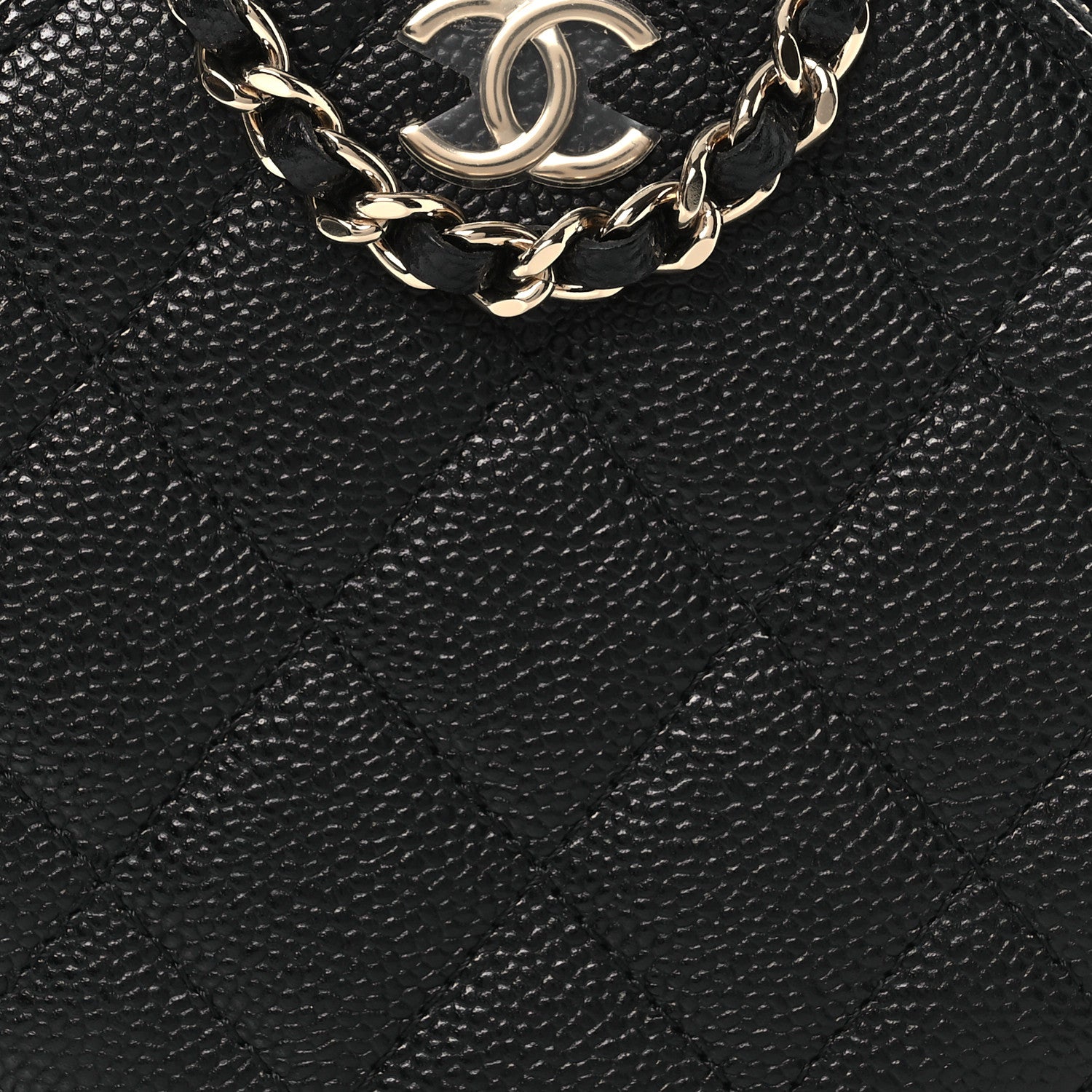 Chanel Caviar Quilted Round Handle With Care Vanity With Chain Black 8 of 12
