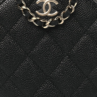 Chanel Caviar Quilted Round Handle With Care Vanity With Chain Black 8 of 12