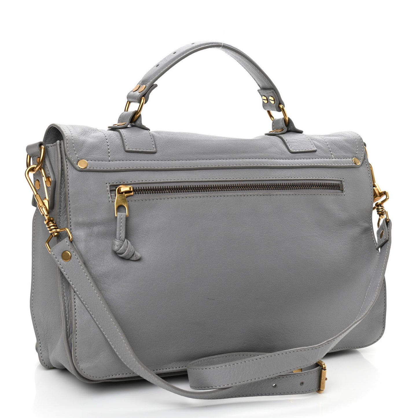 Lambskin Medium PS1 Satchel Concrete Grey