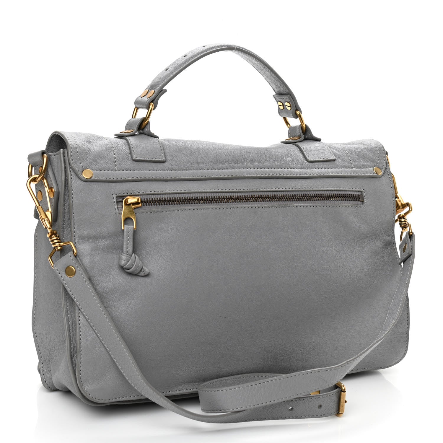 Proenza Schouler Lambskin Medium PS1 Satchel Concrete Grey 3 of 11