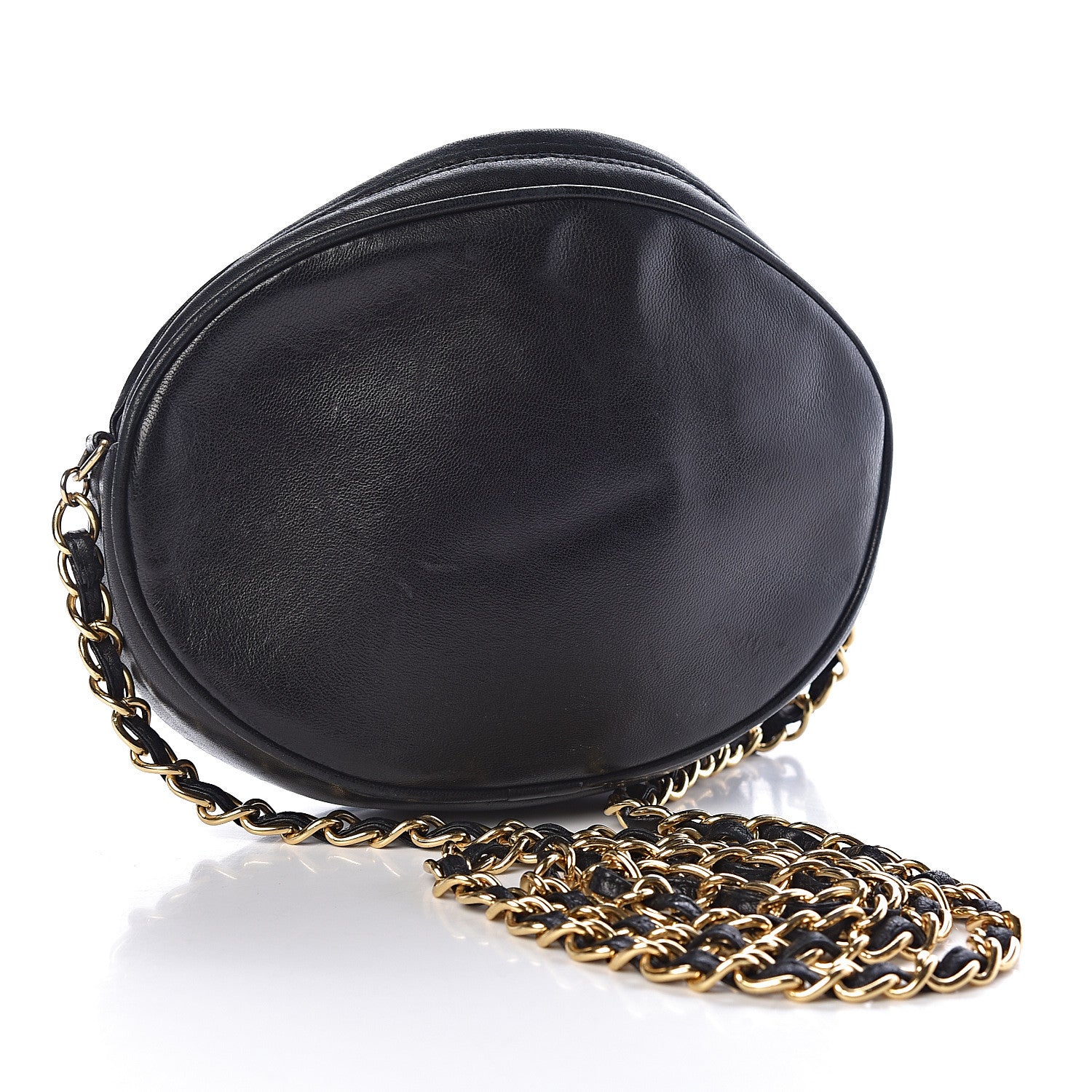 Chanel Lambskin Round Tassel Crossbody Bag Black 3 of 9