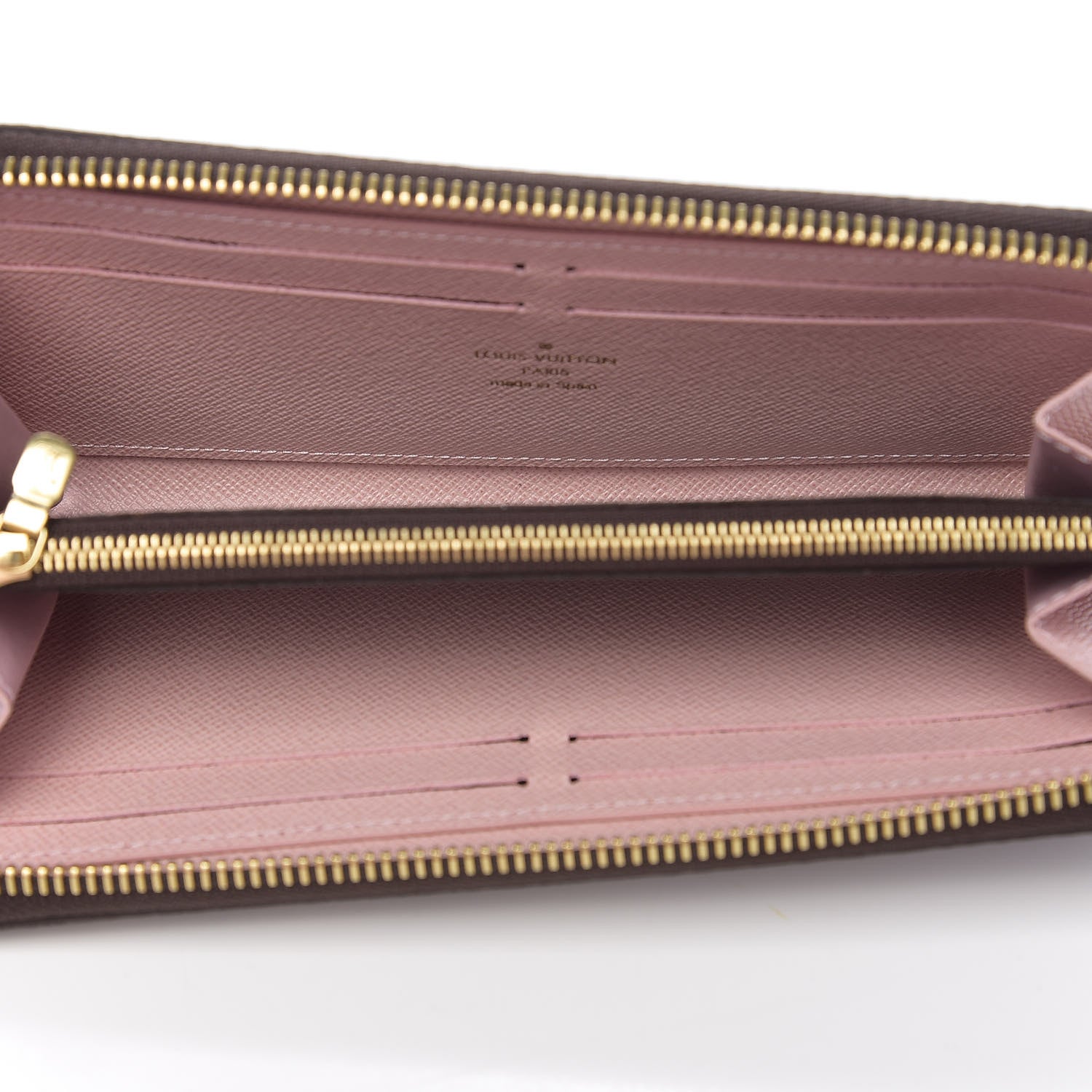 Louis Vuitton Damier Ebene Clemence Wallet Rose Ballerine 4 of 6