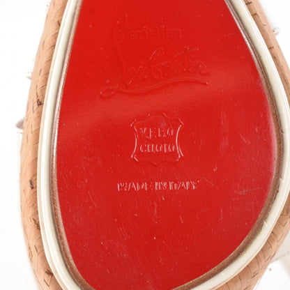 Christian Louboutin Patent Cork LaFalaise 110 Platform Sandals 38 White 6 of 8