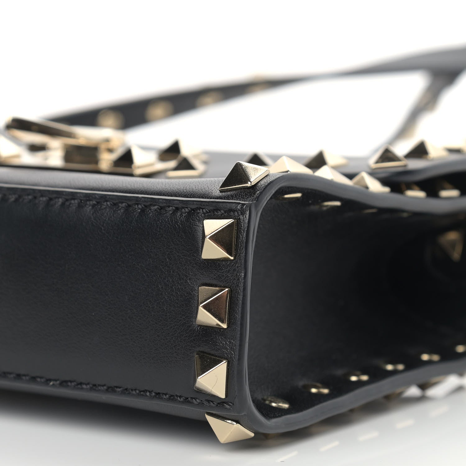 Valentino Garavani Vitello Mini Rockstud Flip Lock Crossbody Bag Black 7 of 9