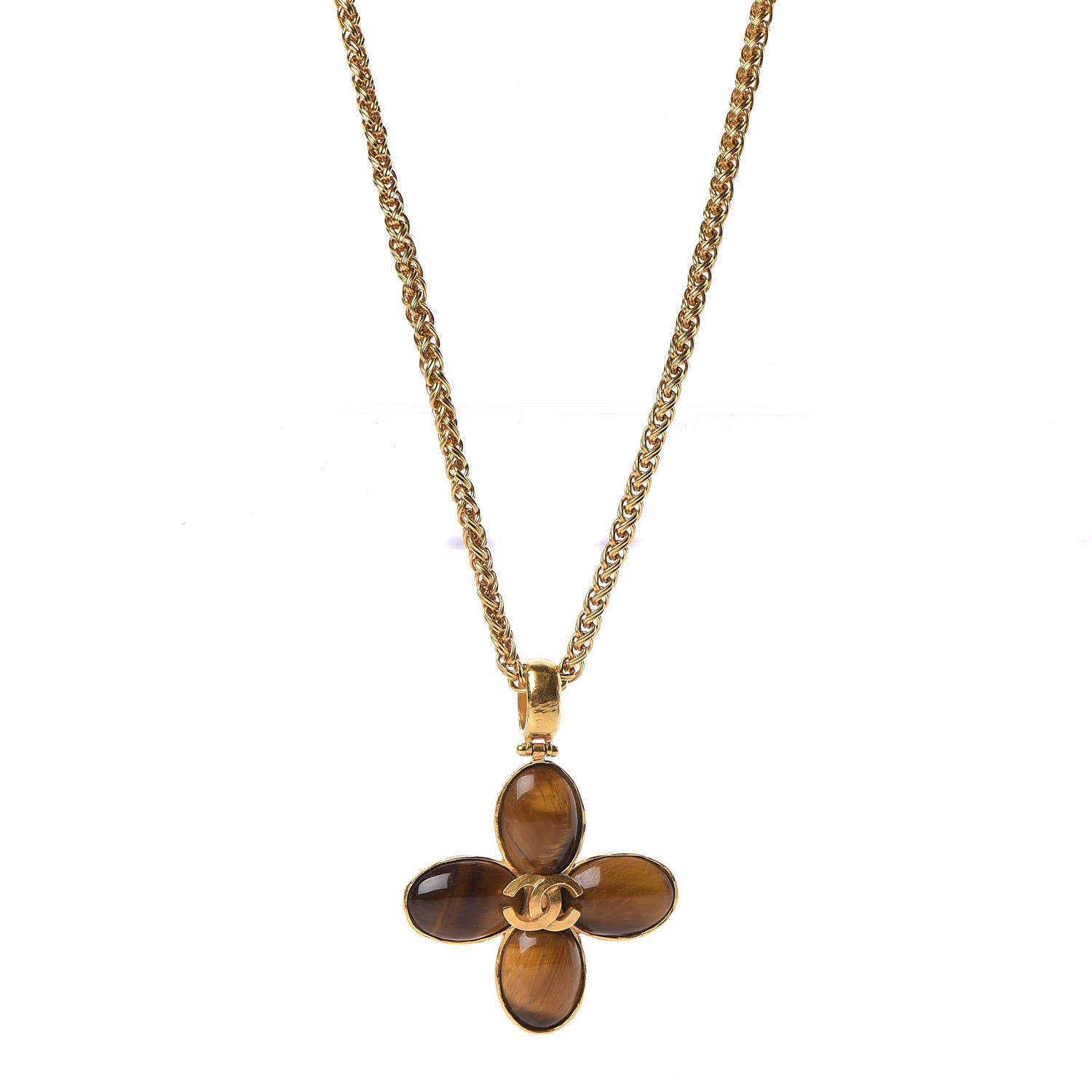Chanel Gripoix Cross CC Long Necklace Gold 1 of 4