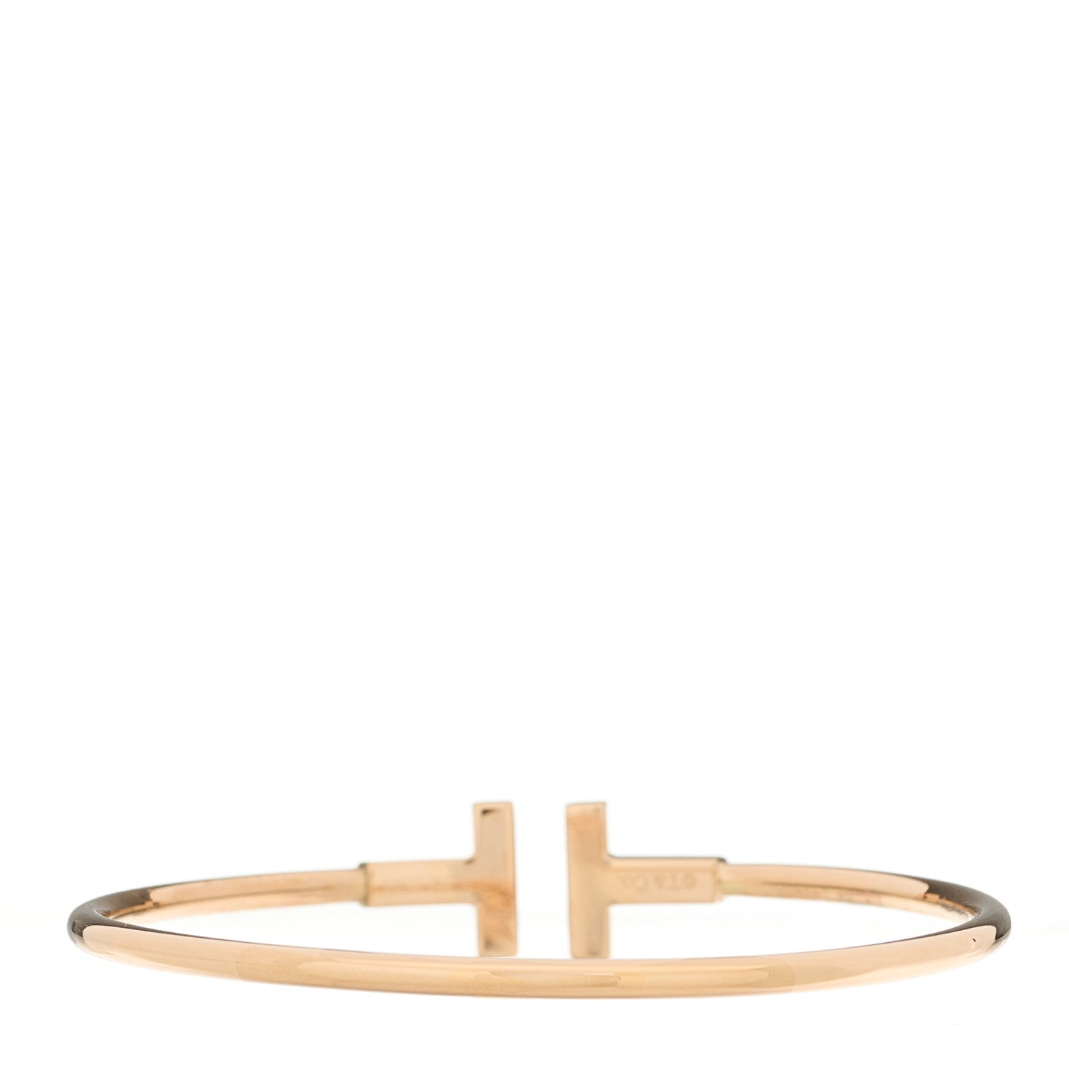 Tiffany 18K Rose Gold Diamond Mother of Pearl T Wire Bracelet 2 of 3
