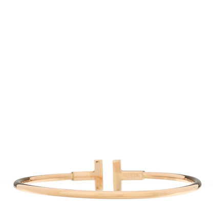 Tiffany 18K Rose Gold Diamond Mother of Pearl T Wire Bracelet 2 of 3