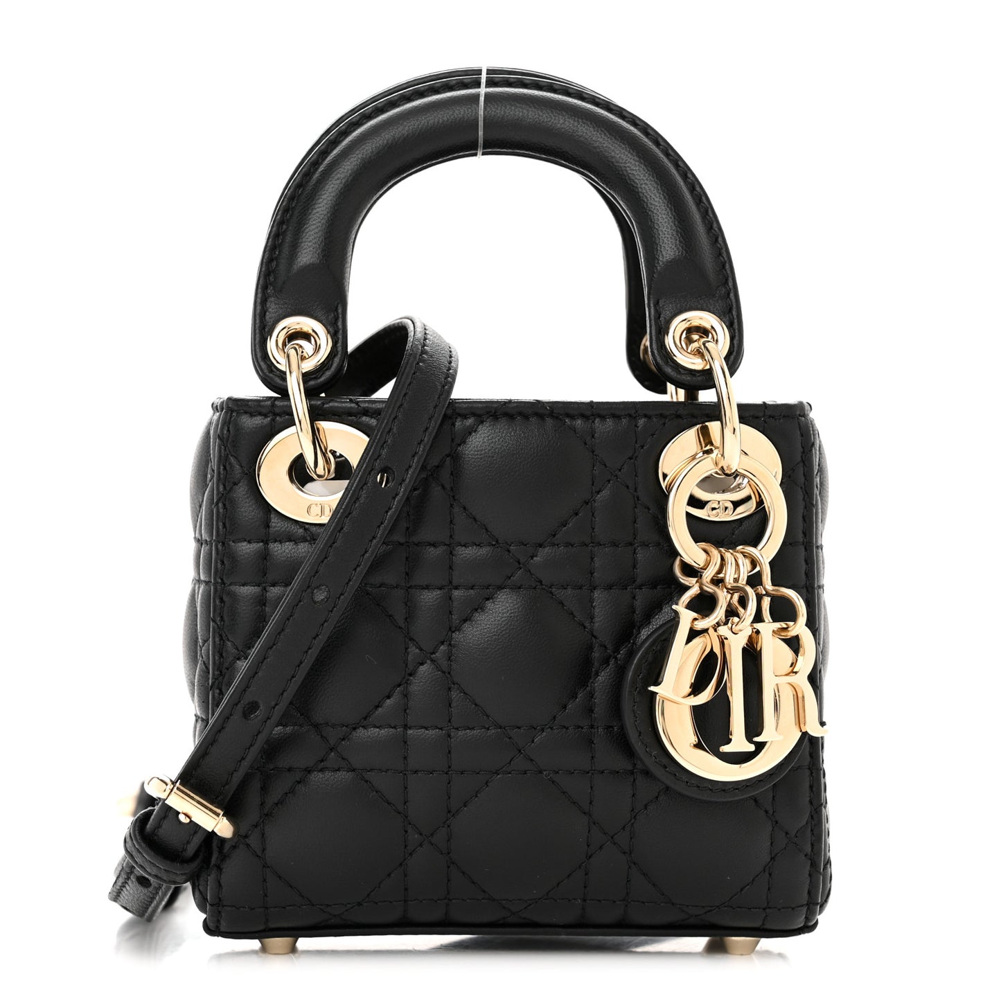 Lambskin Cannage Micro Lady Dior Black