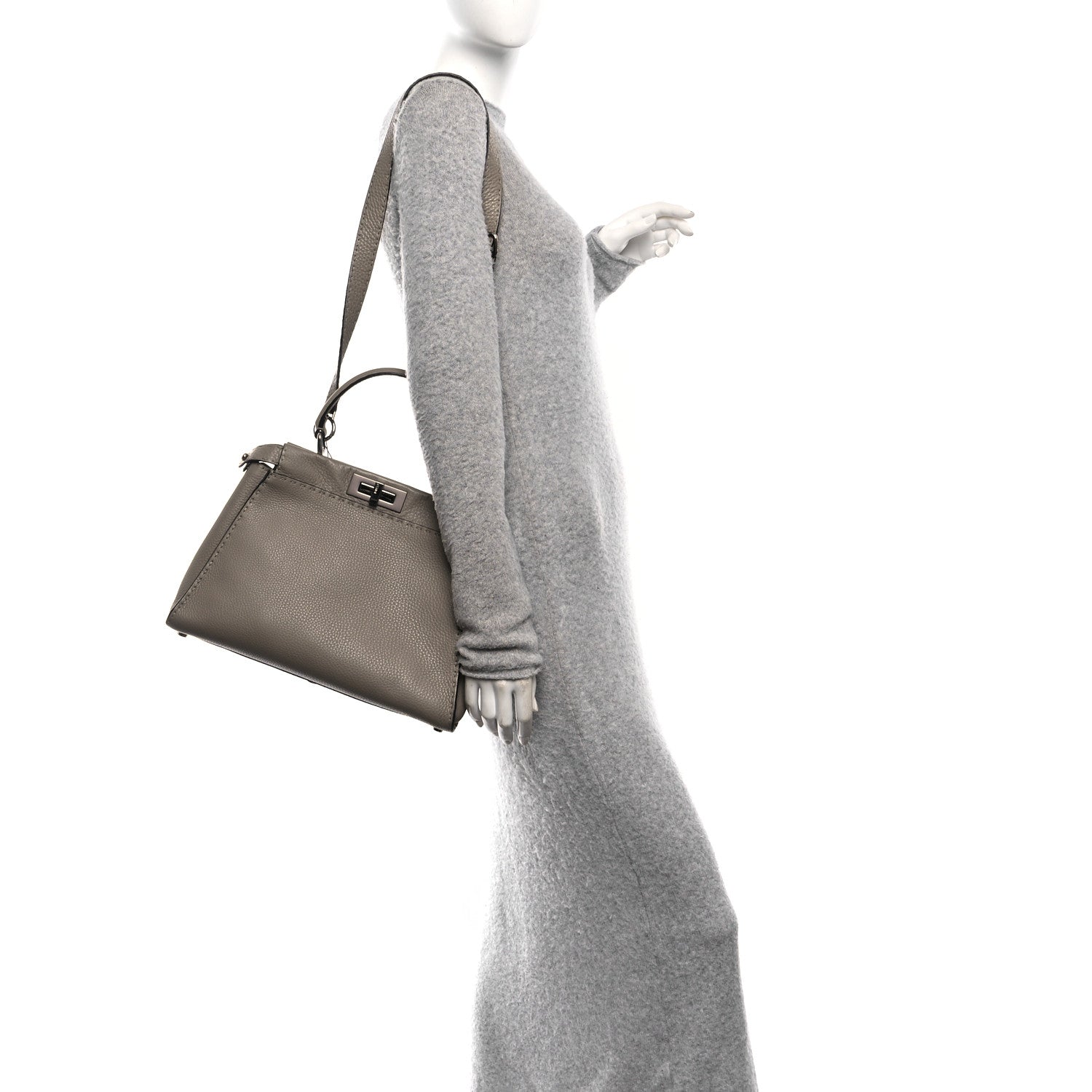 Fendi Cuoio Romano Selleria Medium Peekaboo Iconic Satchel Corda
