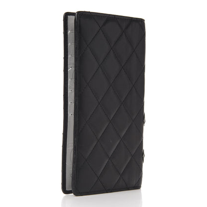 Chanel Calfskin Quilted Cambon Yen Wallet Black Silver 3 of 9