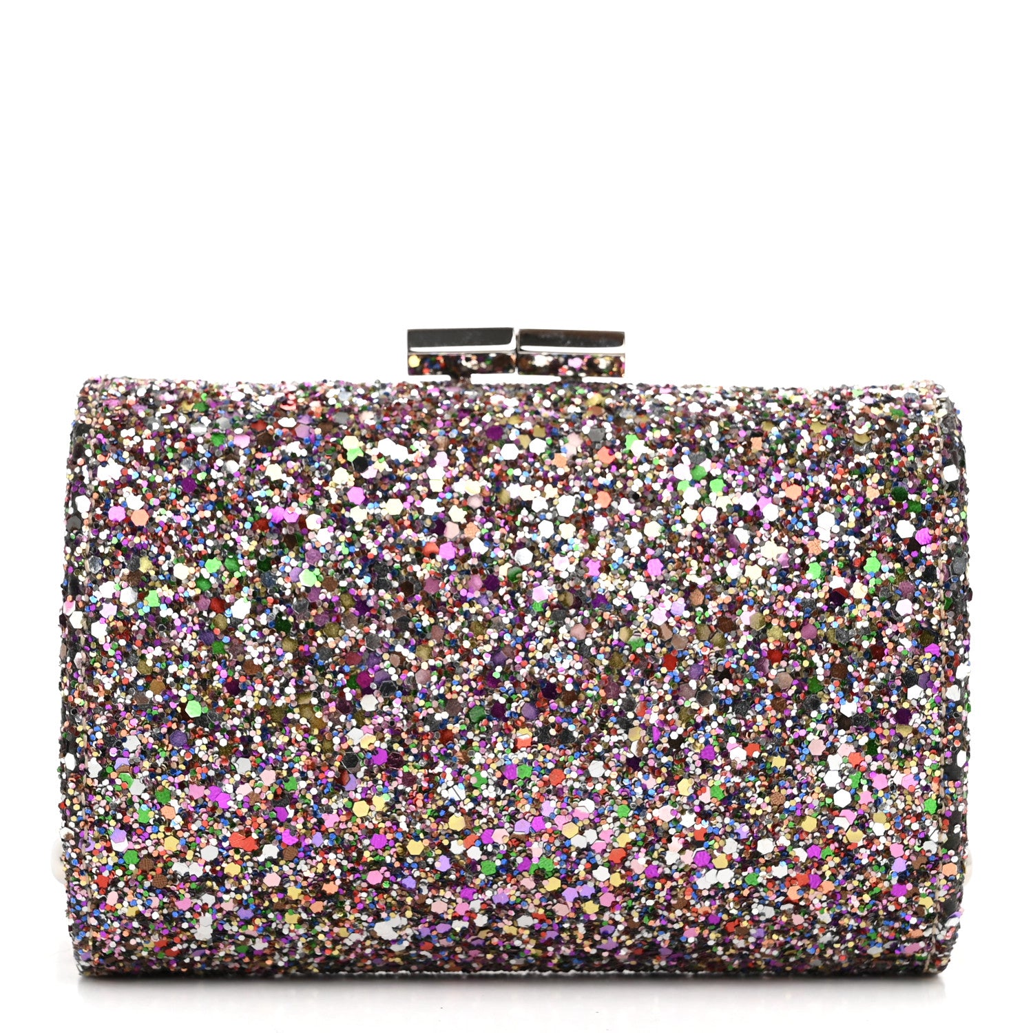 Jimmy Choo Coarse Glitter Kiss Lock Clutch Bubblegum Mix 1 of 12