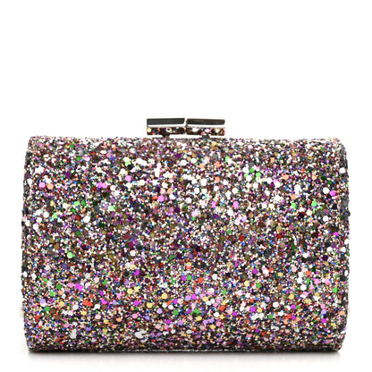Jimmy Choo Coarse Glitter Kiss Lock Clutch Bubblegum Mix 1 of 12