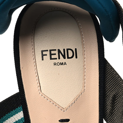 Fendi Technical Mesh Colibri 55mm Slingback Pumps 38 Black Verde Military 7 of 7