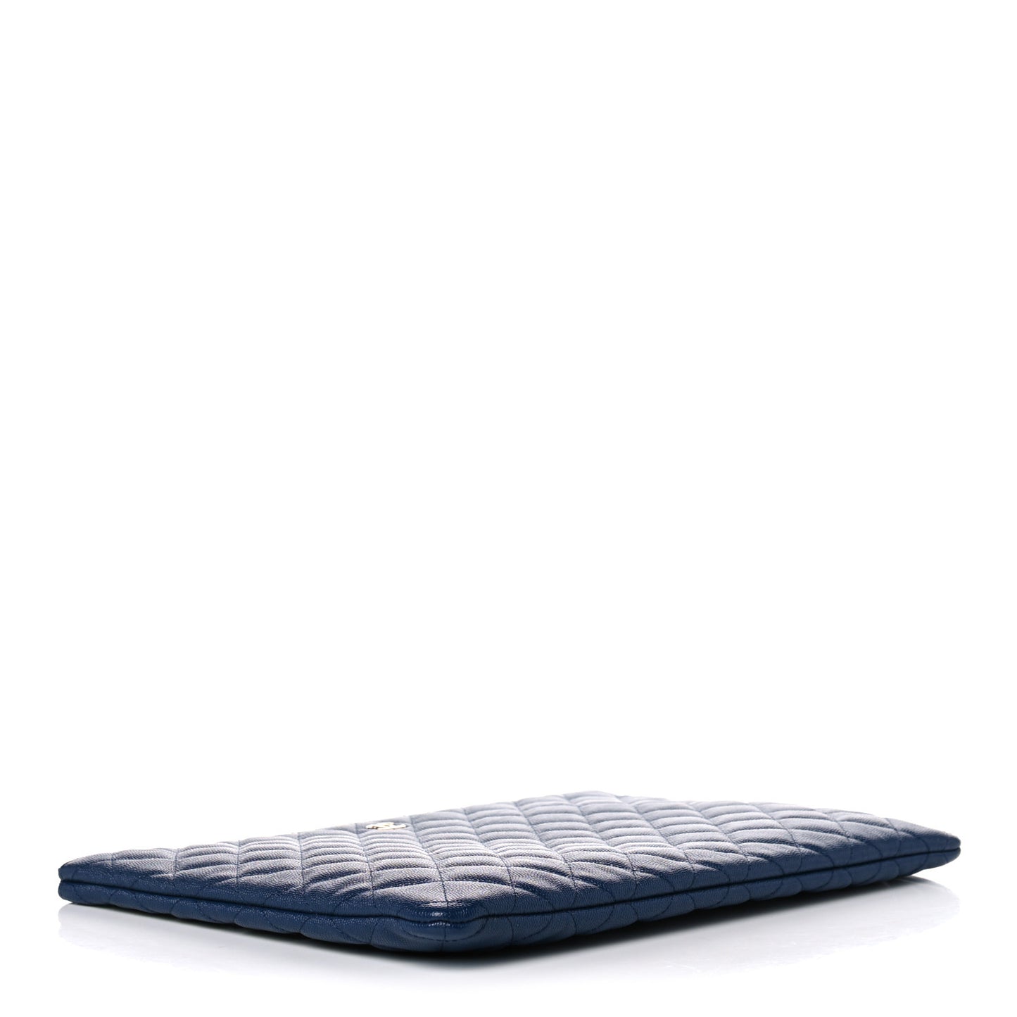 Caviar Quilted Large Cosmetic Case Navy