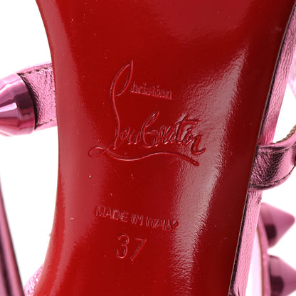 Christian Louboutin Metallic Calfskin Spikita 100 Sandals 37 Fuchsia 7 of 8
