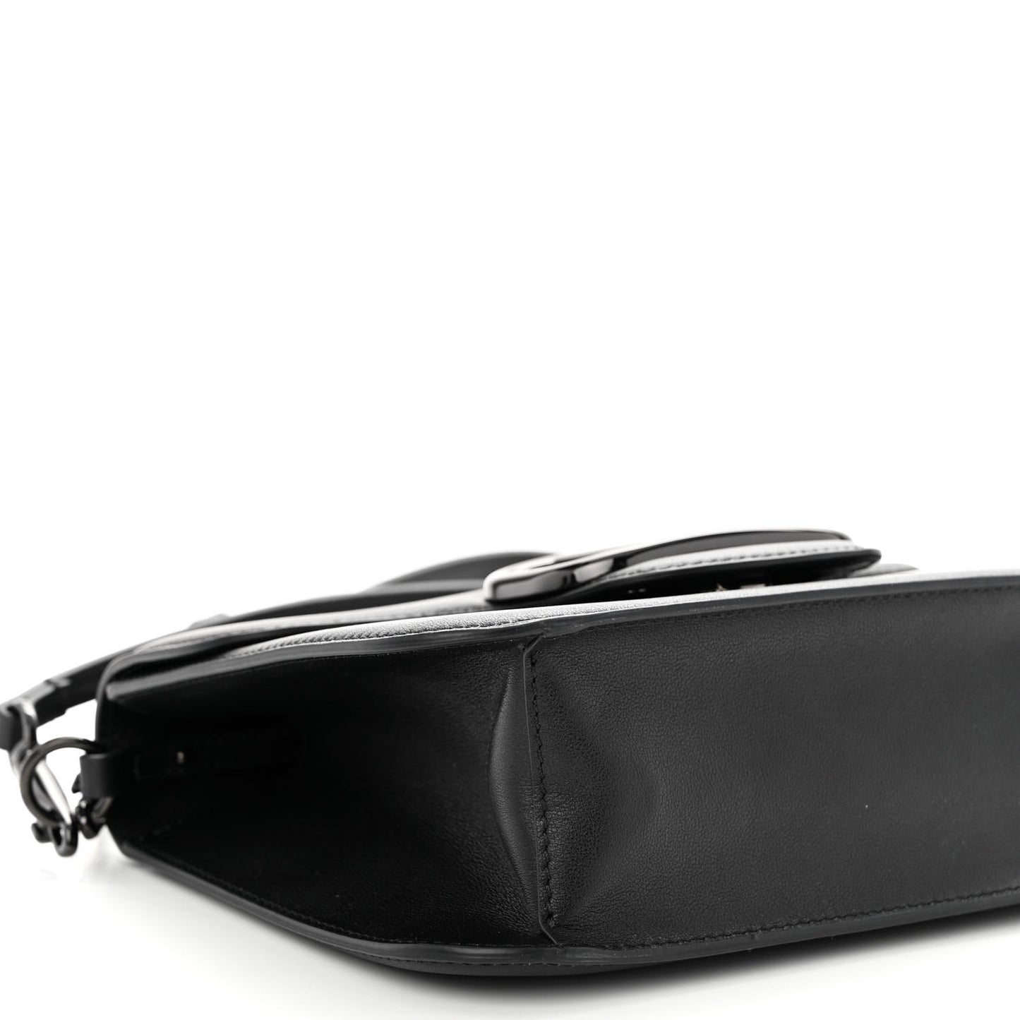 Calfskin Monochrome VLogo Loco Flap Shoulder Bag Black