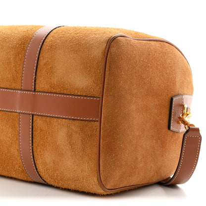 Celine Waxed Suede Calfskin Large Boston Bag Tobacco 11 of 11