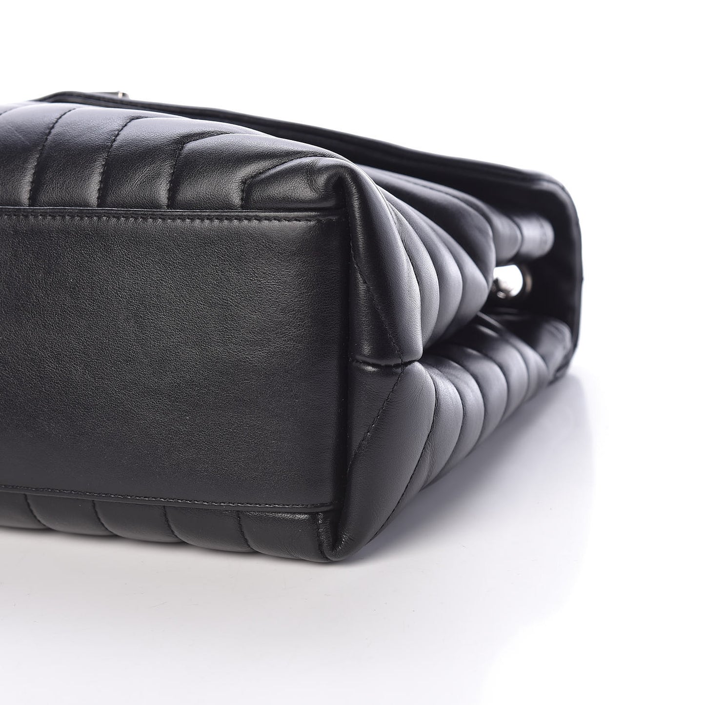 Calfskin Y Quilted Monogram Medium Loulou Chain Satchel Black