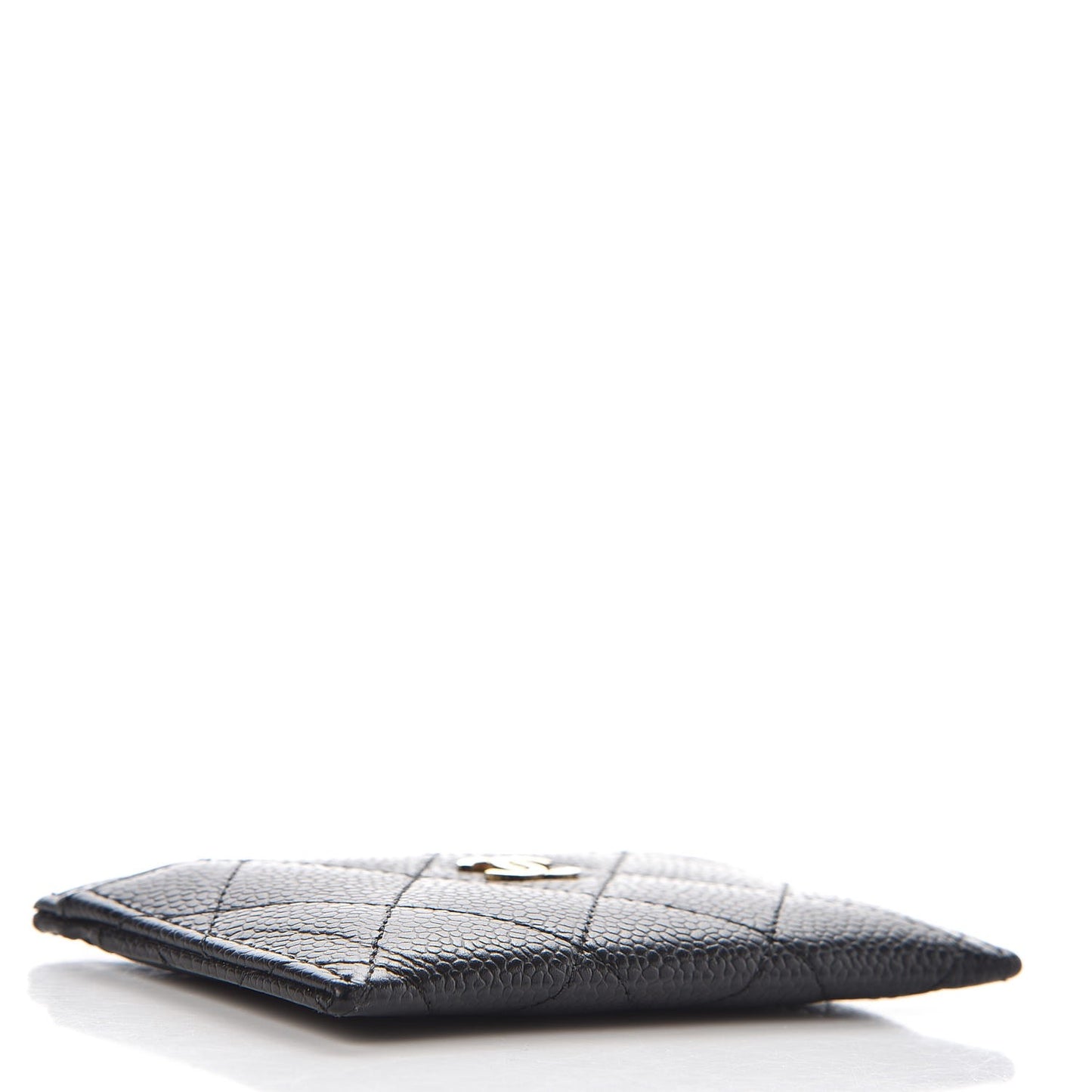Caviar Quilted Card Holder Black