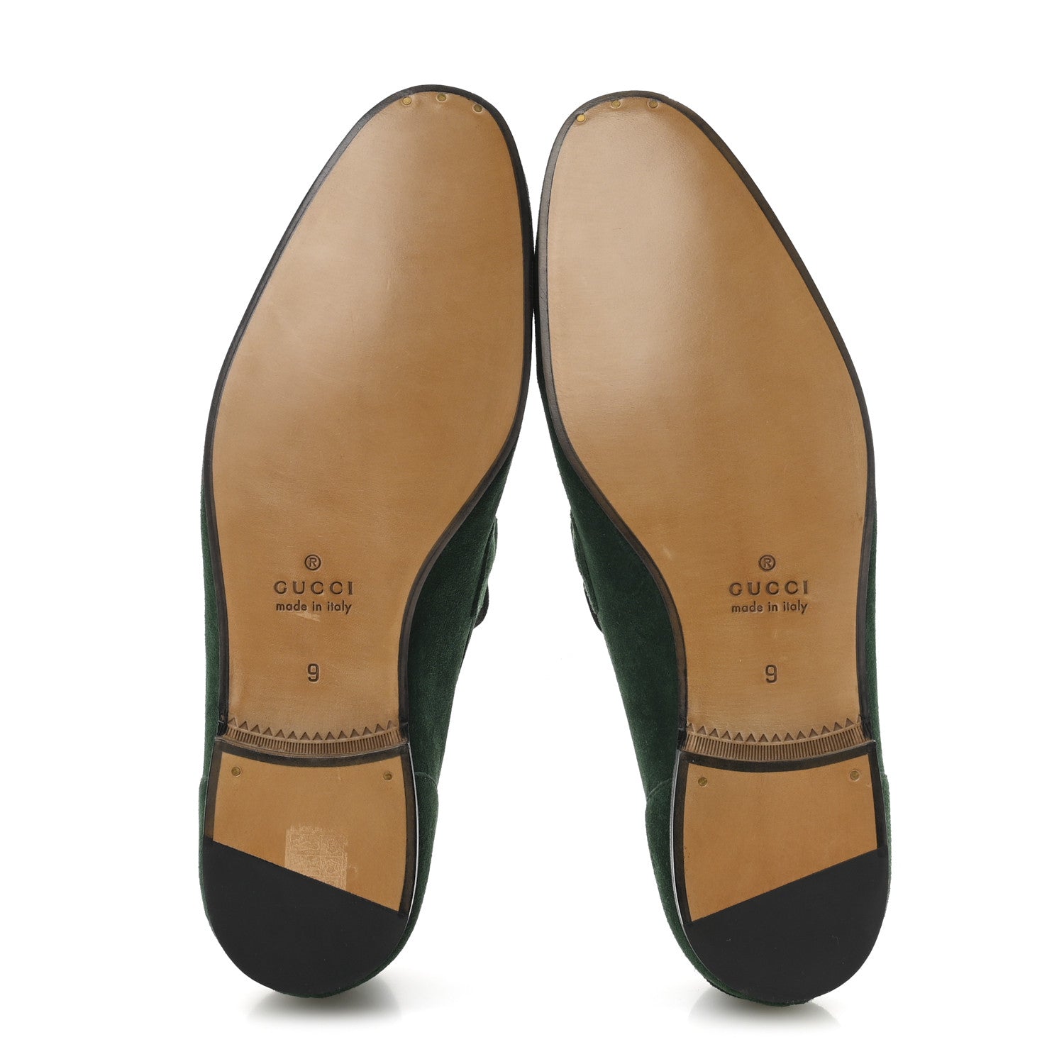 Gucci Suede Horsebit Mens Jordaan Loafers 9 Green 6 of 9