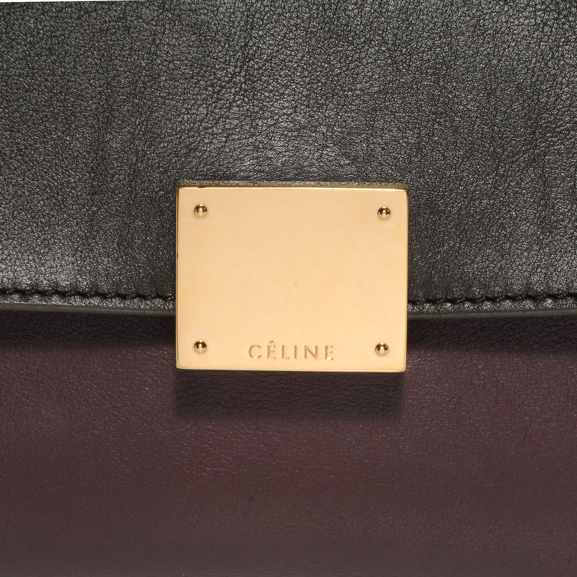 Celine Calfskin and Suede Small Tri-Color Trapeze Grey 9 of 9
