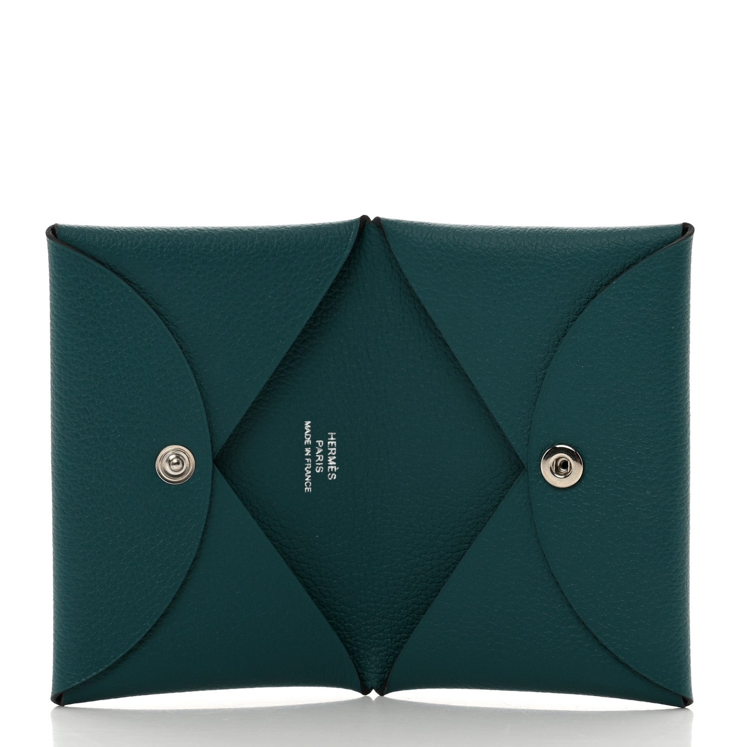 Hermes Evercolor Calvi Card Case Vert Bosphore 5 of 7