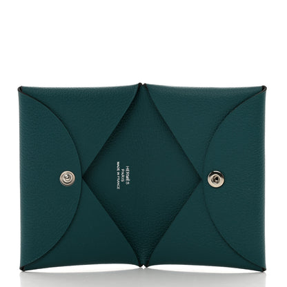 Hermes Evercolor Calvi Card Case Vert Bosphore 5 of 7
