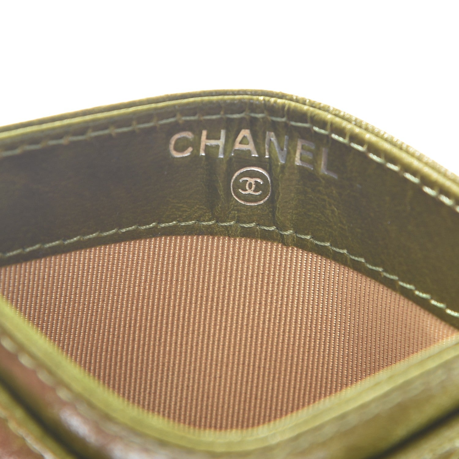 Chanel Llama Quilted Card Holder Green 8 of 9