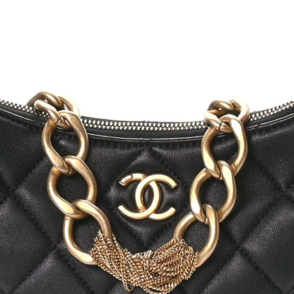 Chanel Lambskin Quilted CC Chain Hobo Black 8 of 10