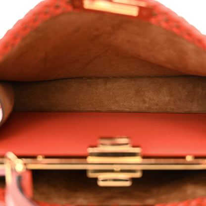 Fendi Vitello King Ceylon Shiny Nappa Woven Medium Peekaboo I SEE U Satchel Tulipano 5 of 11