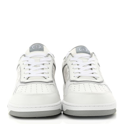 Christian Dior Smooth Calfskin Oblique Galaxy Perforated Mens B27 Low Top Sneakers 44 White Grey 4 of 10