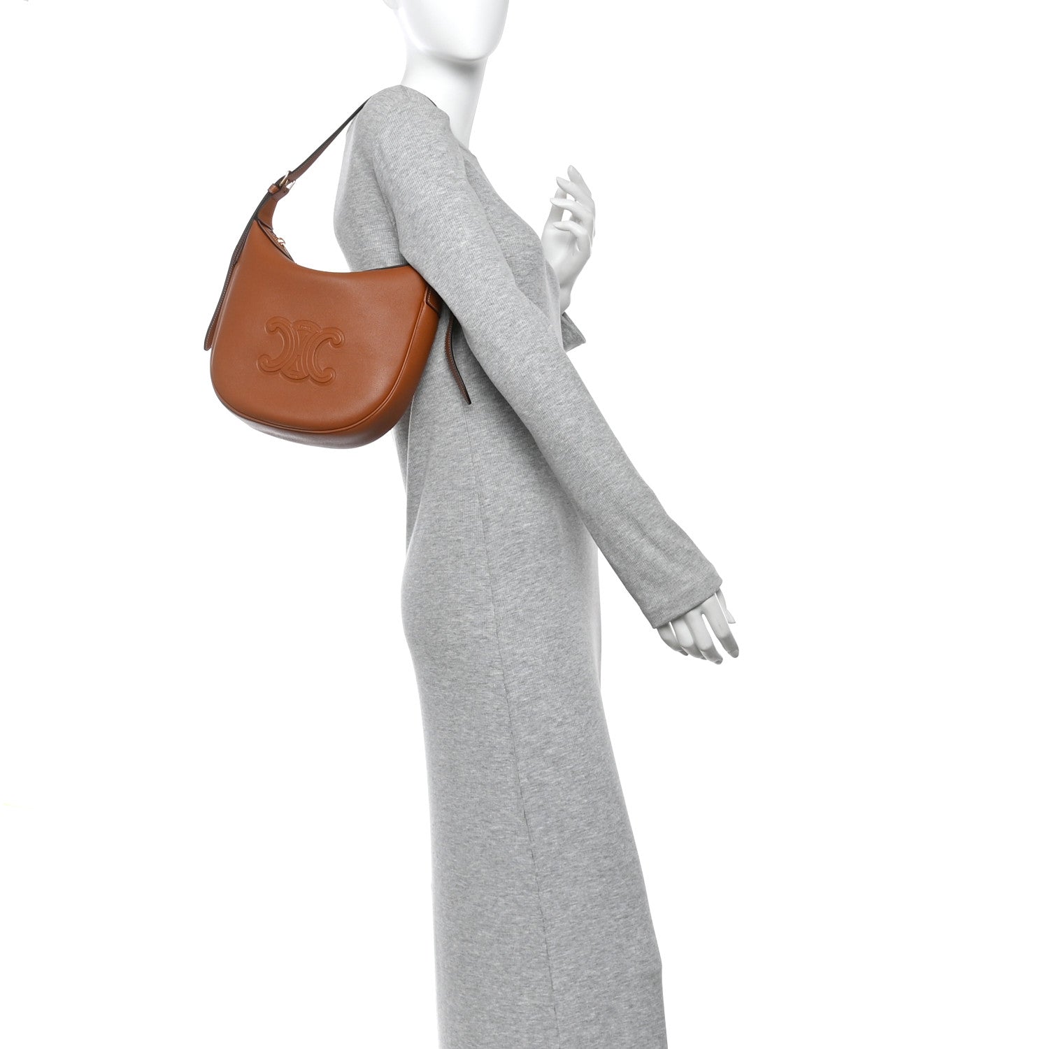 Celine Supple Calfskin Small Triomphe Heloise Shoulder Bag Tan 2 of 10
