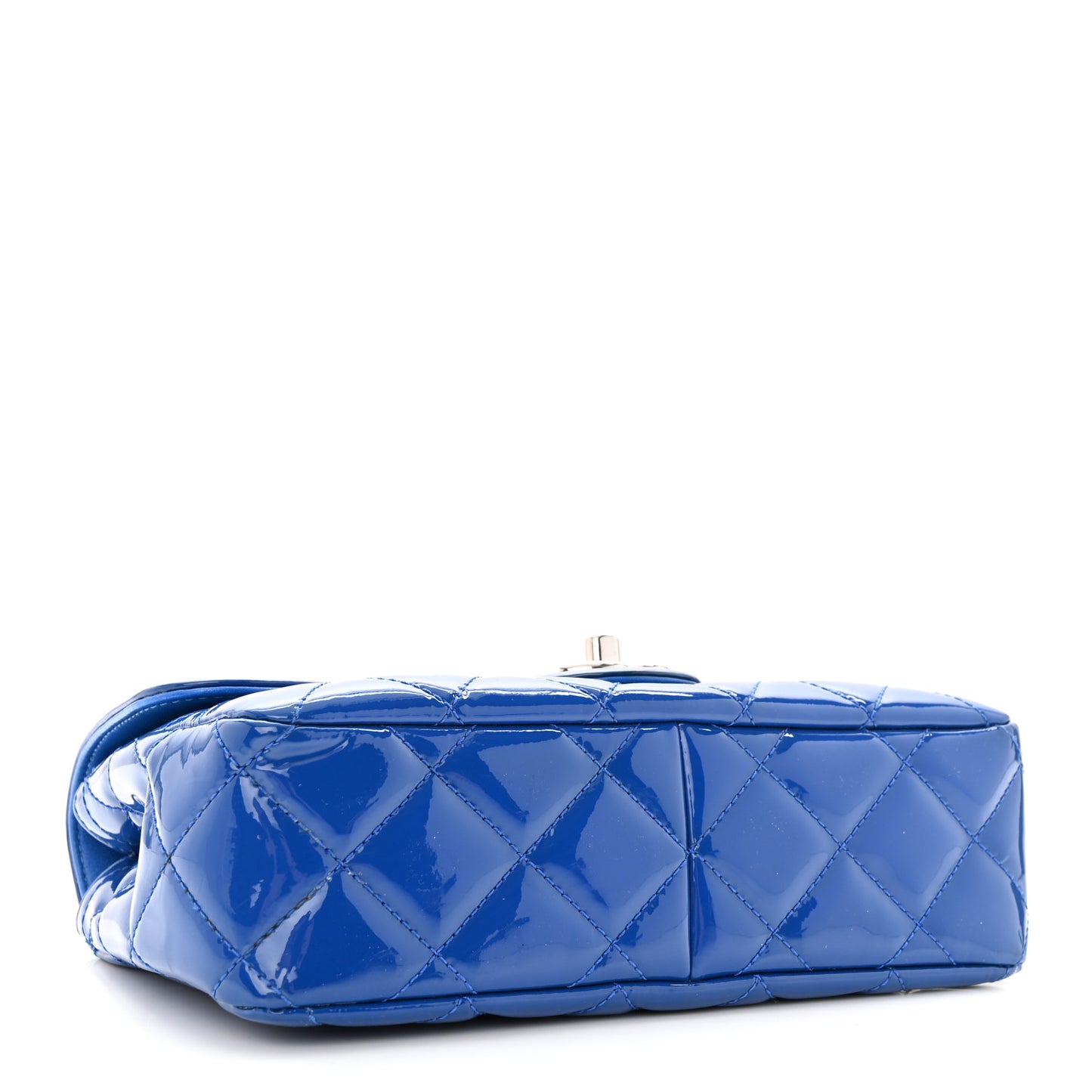 Patent Quilted Small Coco Shine Flap Blue