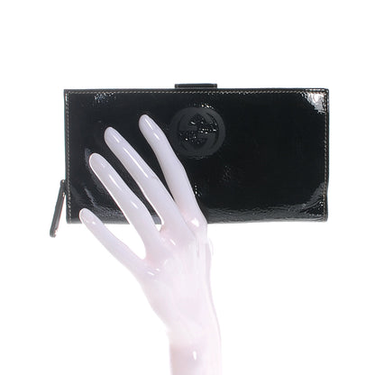 Gucci Patent Leather Blondie Continental Wallet Black 2 of 7