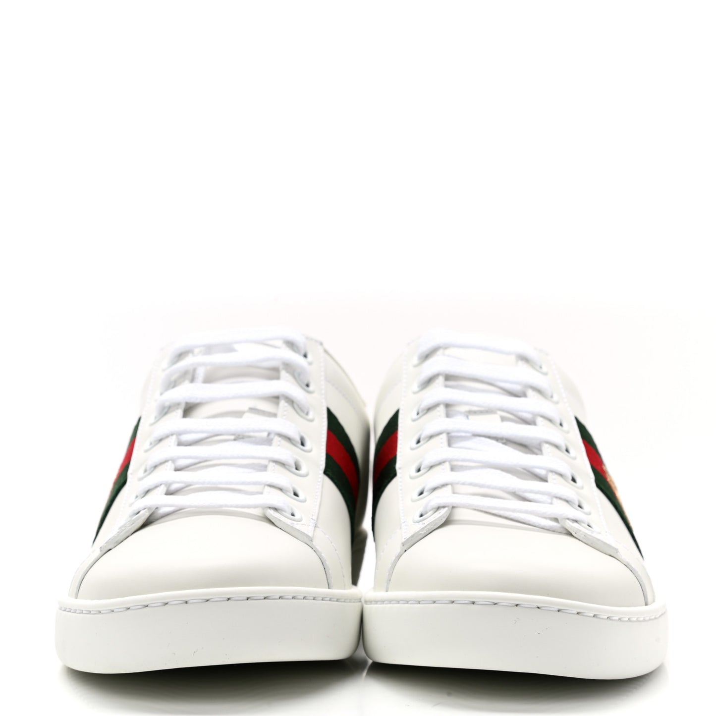 Calfskin Ayers Bee Embroidered Womens Ace Sneakers 36.5 White Green
