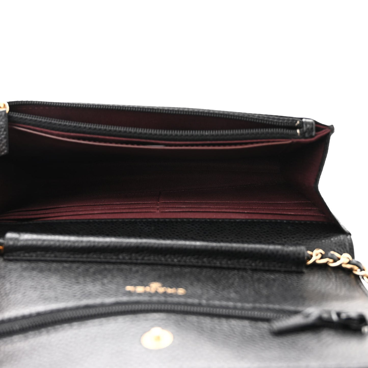 Caviar Quilted Wallet on Chain WOC Black
