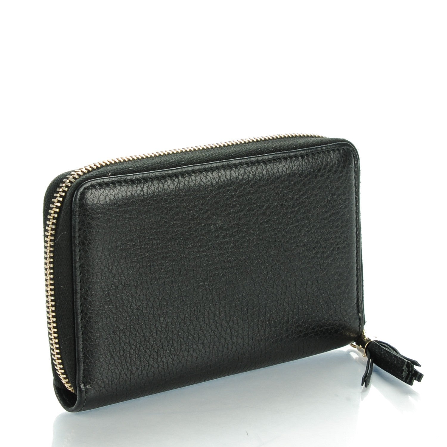 Gucci Pebbled Calfskin Medium Soho Zip Around Wallet Black 3 of 7