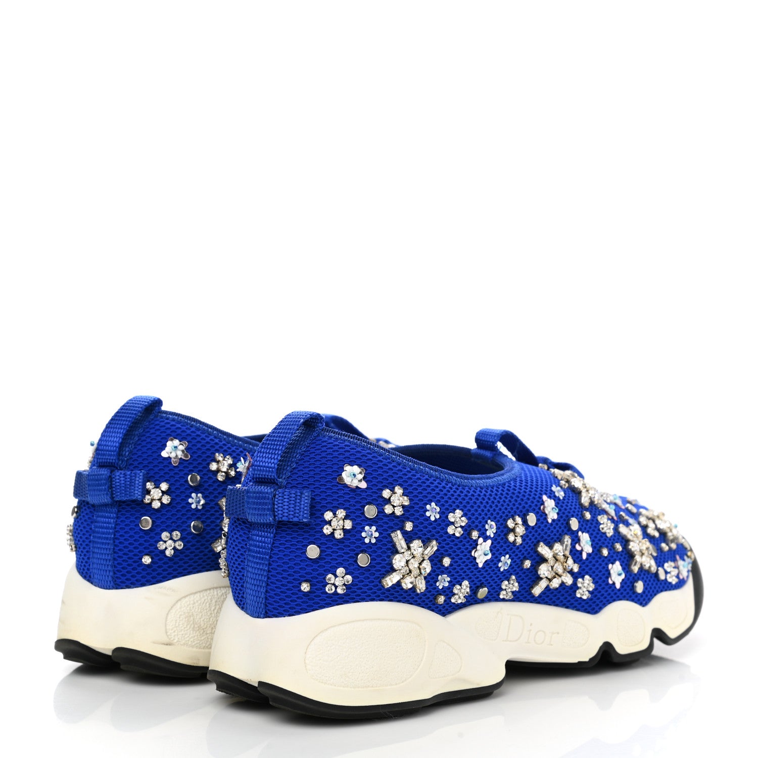 Christian Dior Technical Canvas Embellished Dior Fusion Sneakers 37 Blue 4 of 7