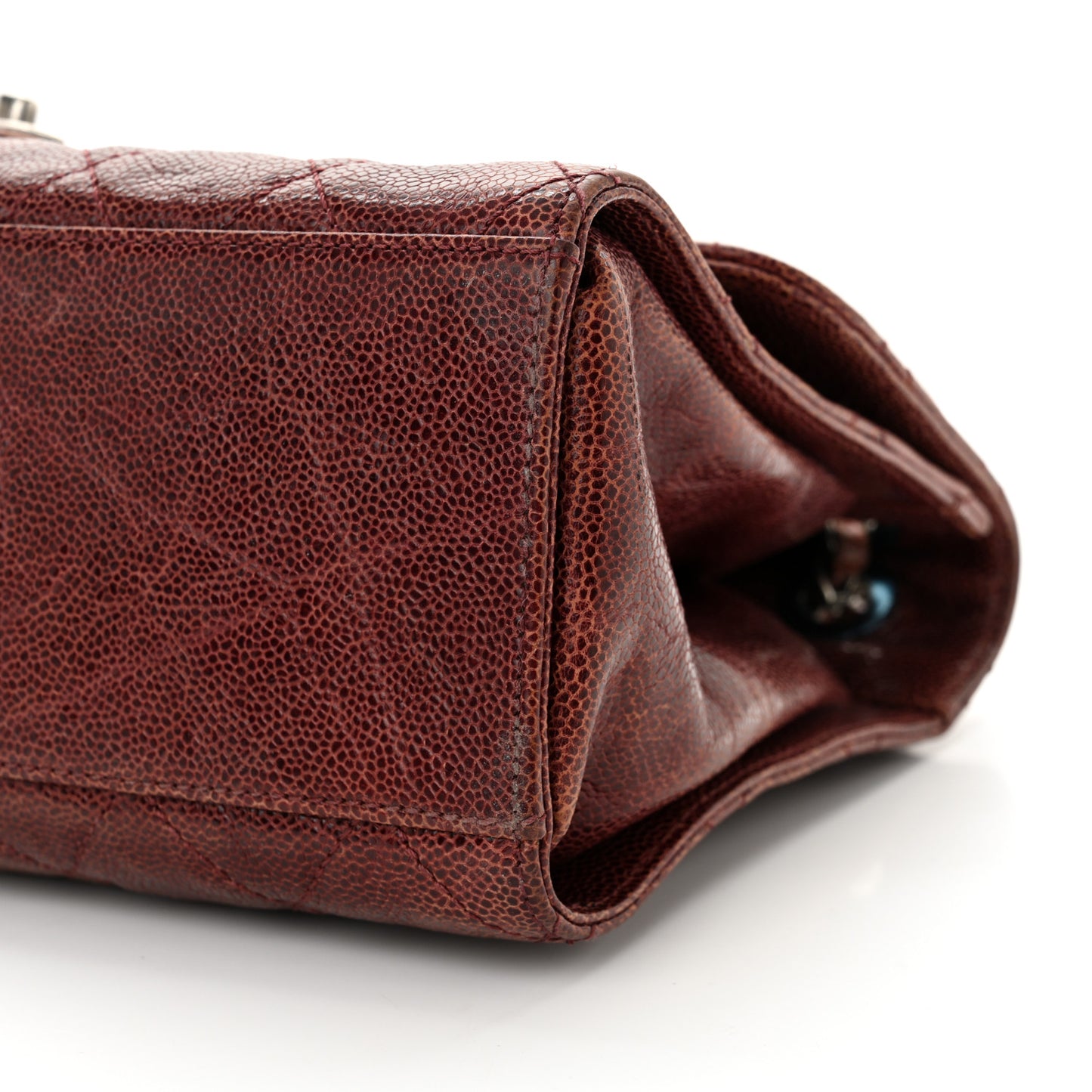 Crumpled Grained Calfskin Medium CC Crave Flap Brown