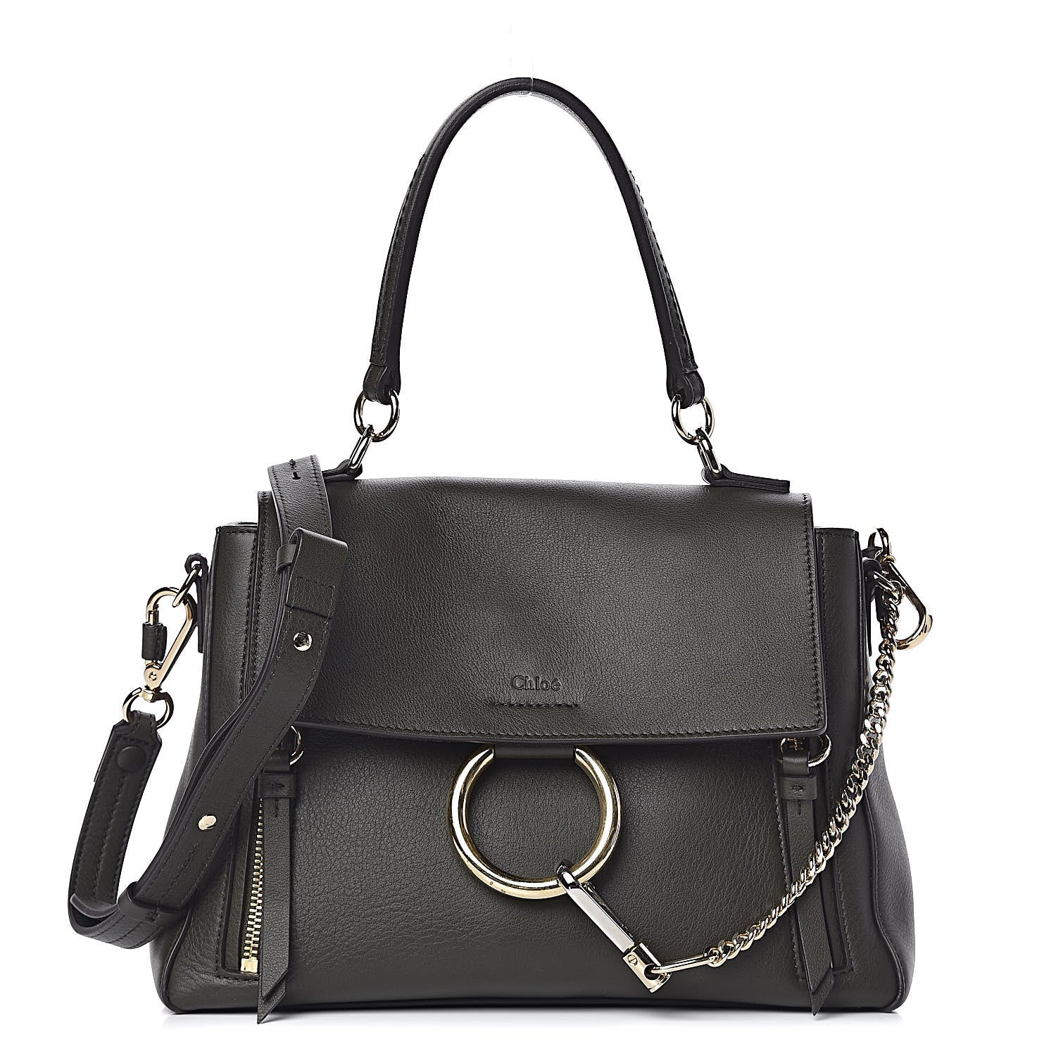 Chloe Calfskin Small Faye Day Shoulder Bag Deep Forest 1 of 9